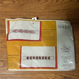 Vintage Creative Circle ho ho ho Christmas towels, Crosstitch kit 2418
